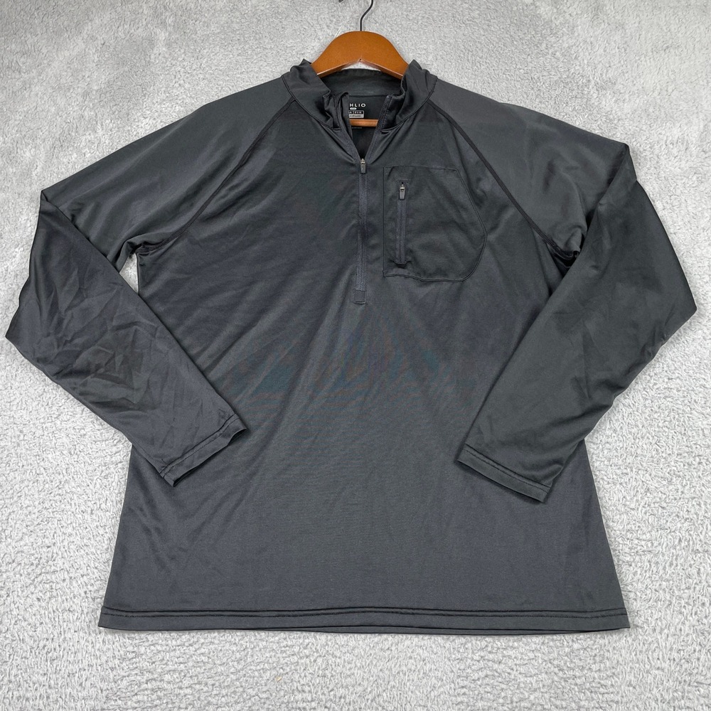 Athlio Shirt Mens Medium Black 1/4 Zip Pullover Performance Athletic Running Top